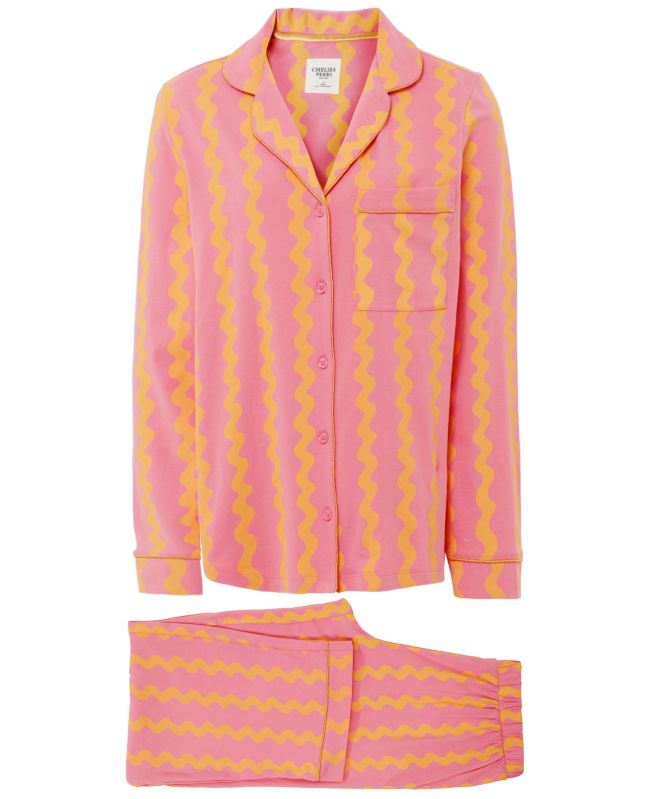 Chelsea Peers Sunset Wavy Stripe Long Pajama Set