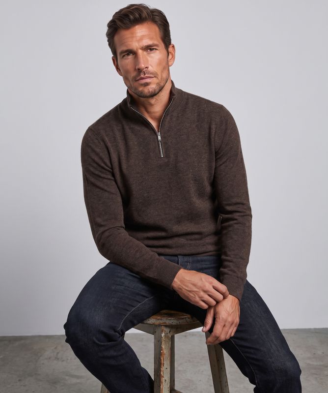 Profuomo Quarter Zipper Knit Sweater