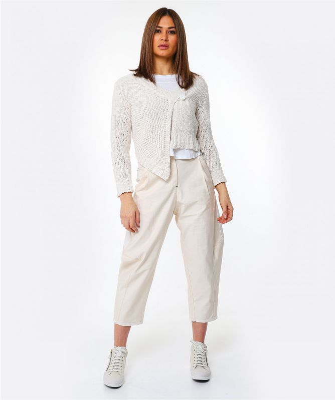 Lurdes Bergada Rustic Cotton Knit Cardigan