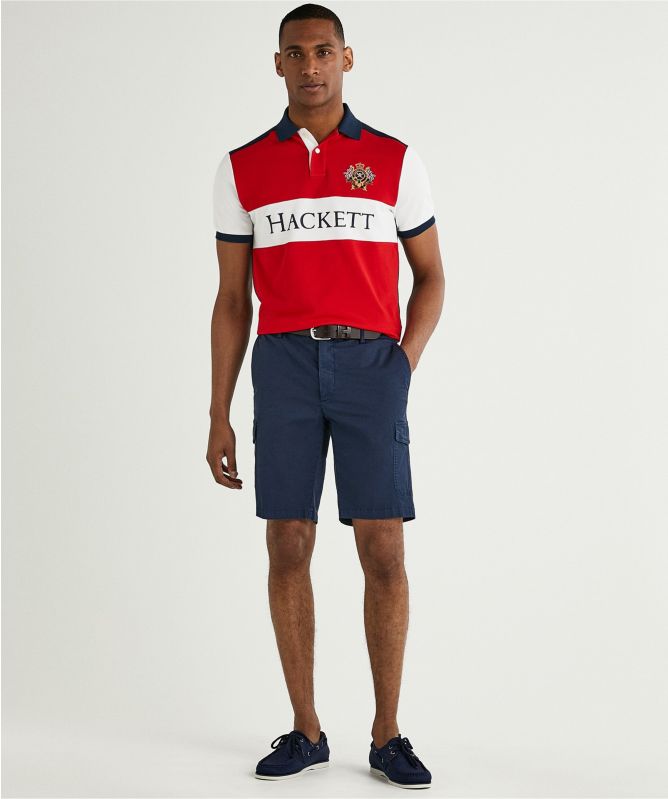 Hackett Colour Block Crest Polo Shirt
