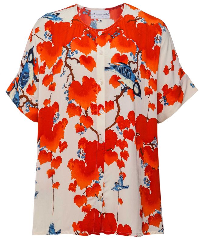 One Hundred Stars Acer Red Tea Blouse