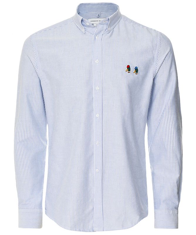 Edmmond Studios Regular Fit Striped Duck Shirt