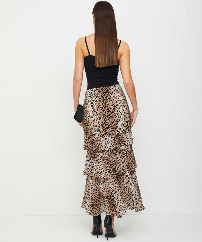 RIXO Preslee Silk Midi Skirt