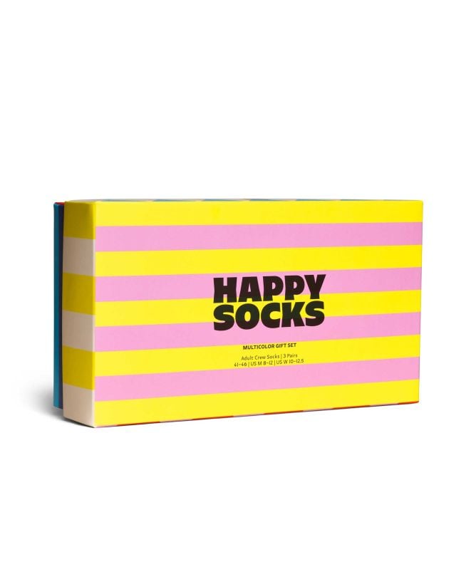 Happy Socks Checks & Stripes Socks 3 Pack