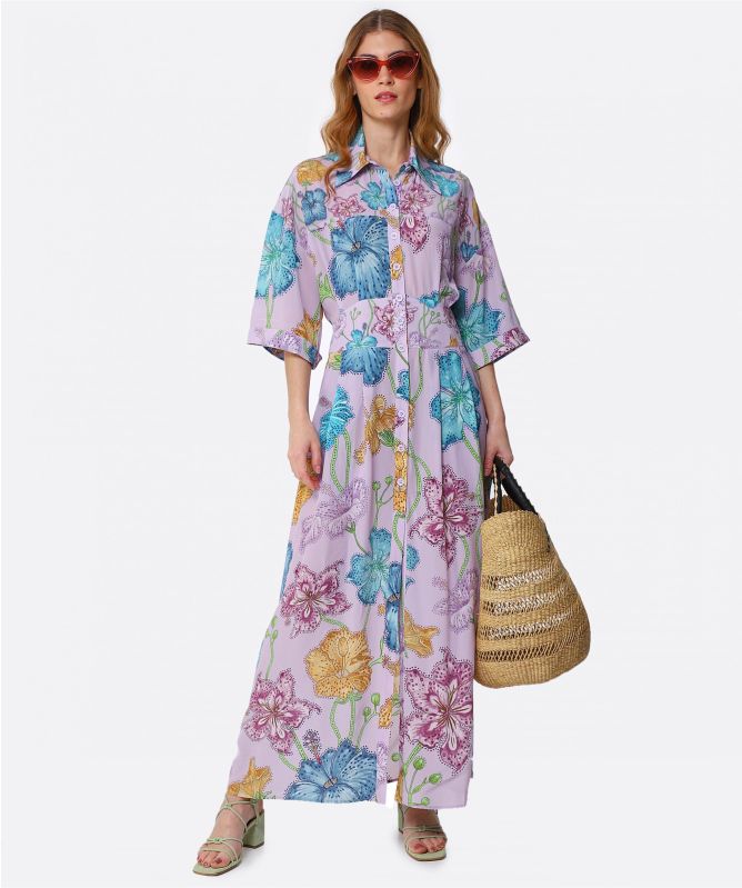 hayley menzies shirt dress Talitha Leo Silk Shirt Dress Multi