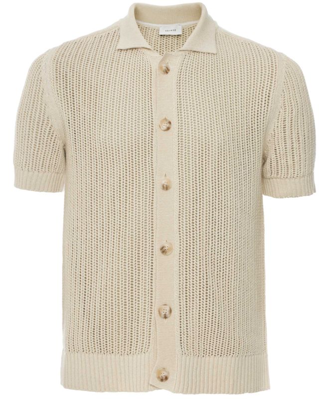 Seinse Knitted Button-Through Polo Shirt