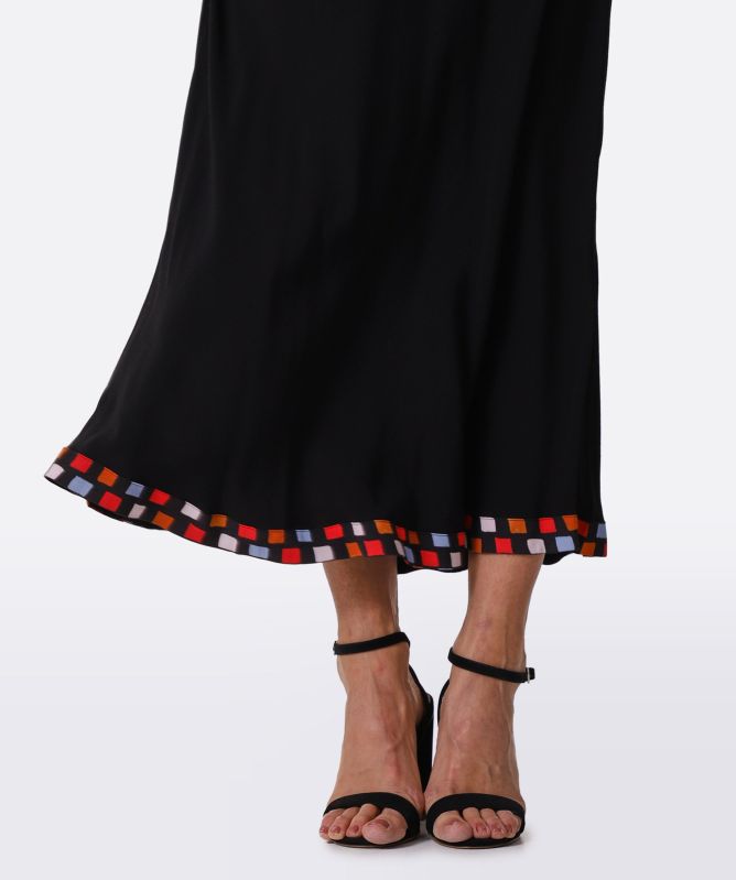 RIXO Lora 50s Stripe Collared Midi Dress