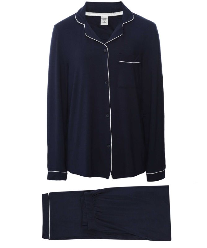 Chelsea Peers Modal Button Up Long Pajamas