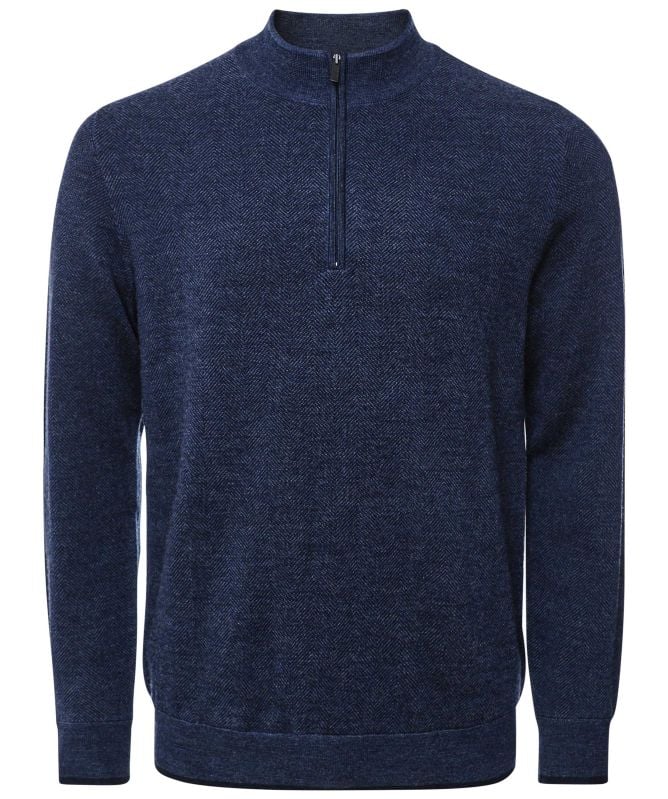 Thomas Maine Herringbone Half-Zip Jumper