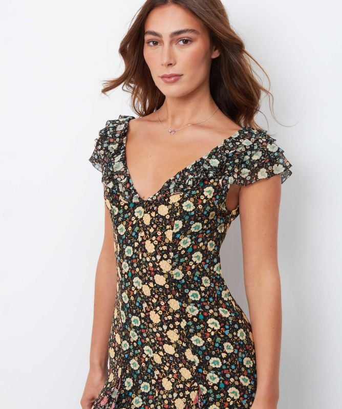 RIXO Ambika Silk Maxi Dress