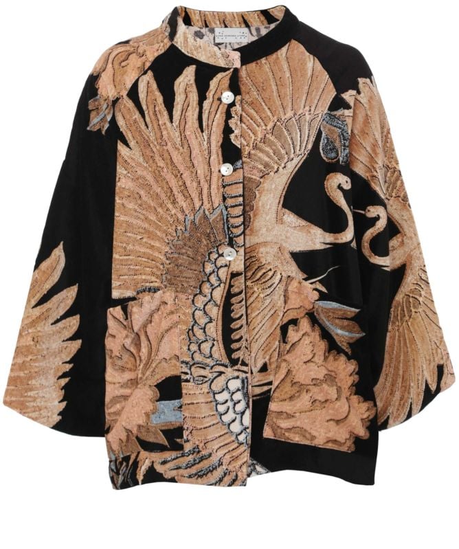 One Hundred Stars Crane Black Velvet Jacket