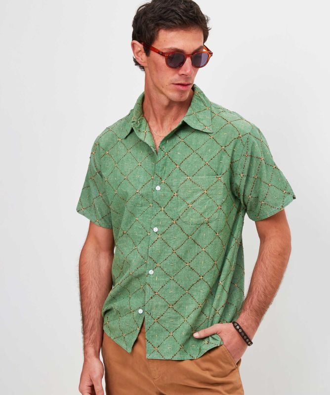 Burrows and Hare Embroidered Kantha Shirt