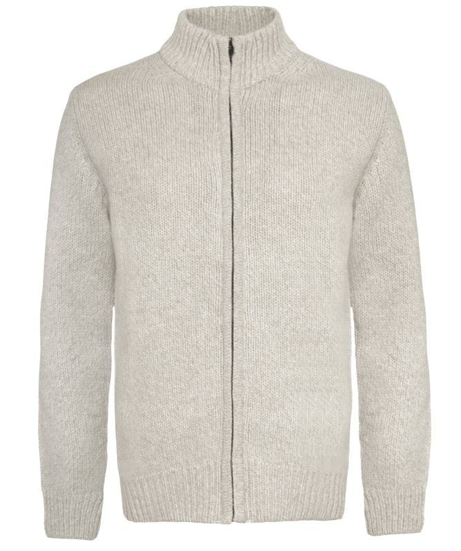 Sand Wool Zip Ingram Cardigan