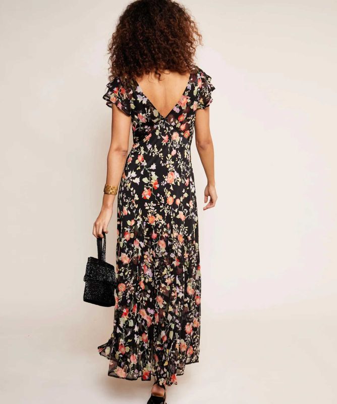 RIXO Silk Cinzia Midi Dress