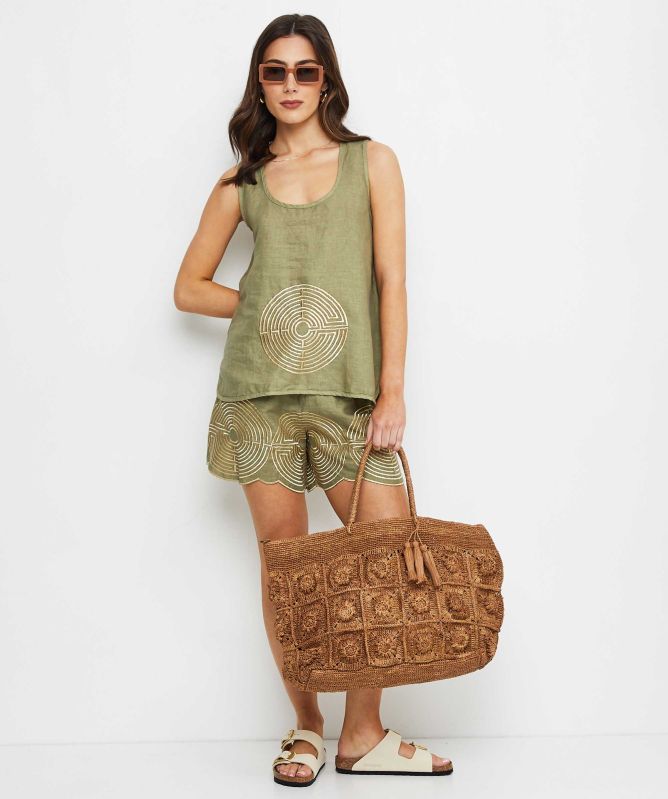 Rabarany Karo Raffia Bag