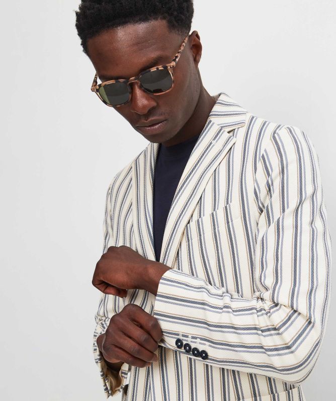 Circolo 1901 Slim Fit Striped Oxford Blazer