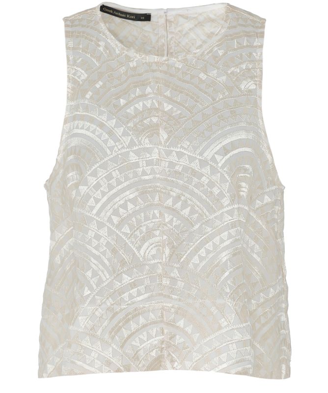 Greek Archaic Kori Embroidered Triangle Tank top