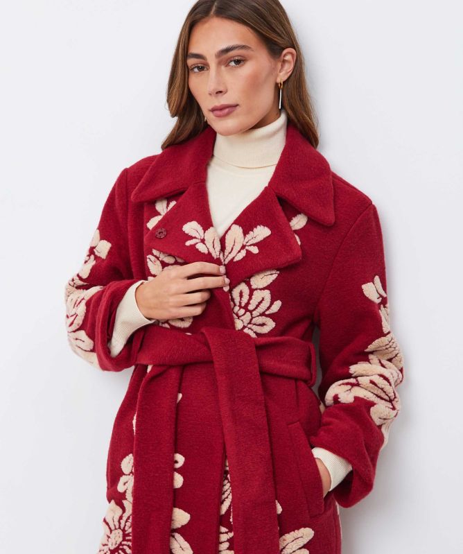 FARM Rio Bold Flowers Long Coat