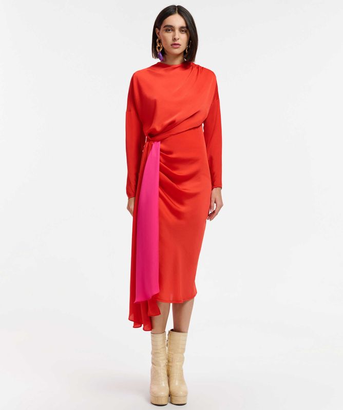 Essentiel Antwerp Estelle Drape Detail Midi Dress