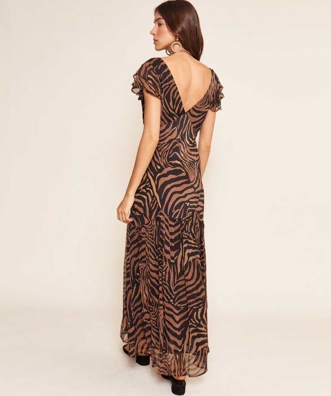 RIXO Cinzia Silk Maxi Dress
