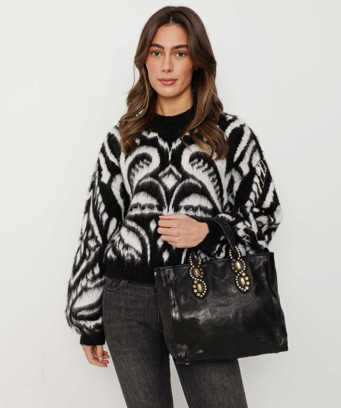 Campomaggi Leather Studded Shopper Bag