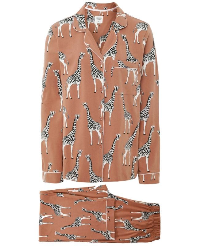 Chelsea Peers Giraffe Print Long Pyjamas