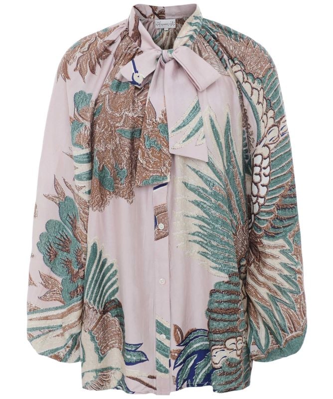 One Hundred Stars Crane Pussy Bow Blouse