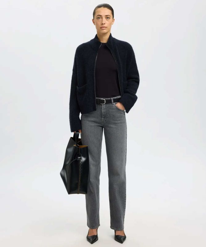 Selected Sia Ring Zip Cardigan