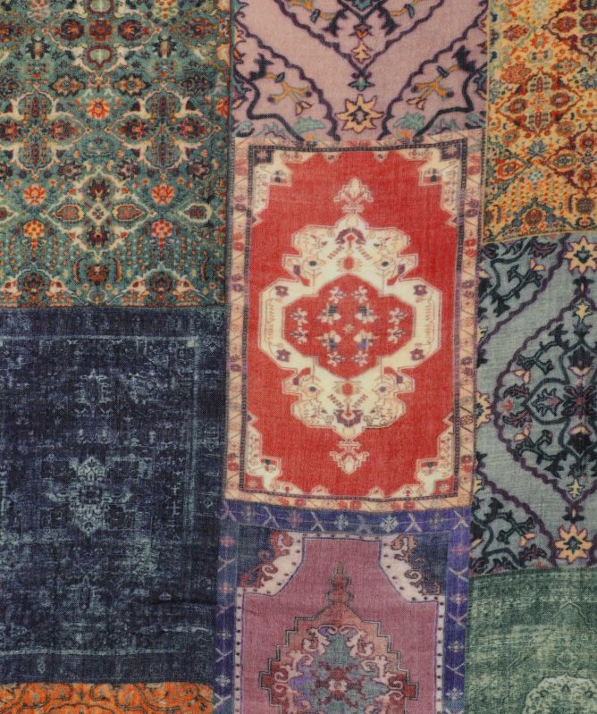 Ahujasons Multicoloured Patterned Wool Scarf