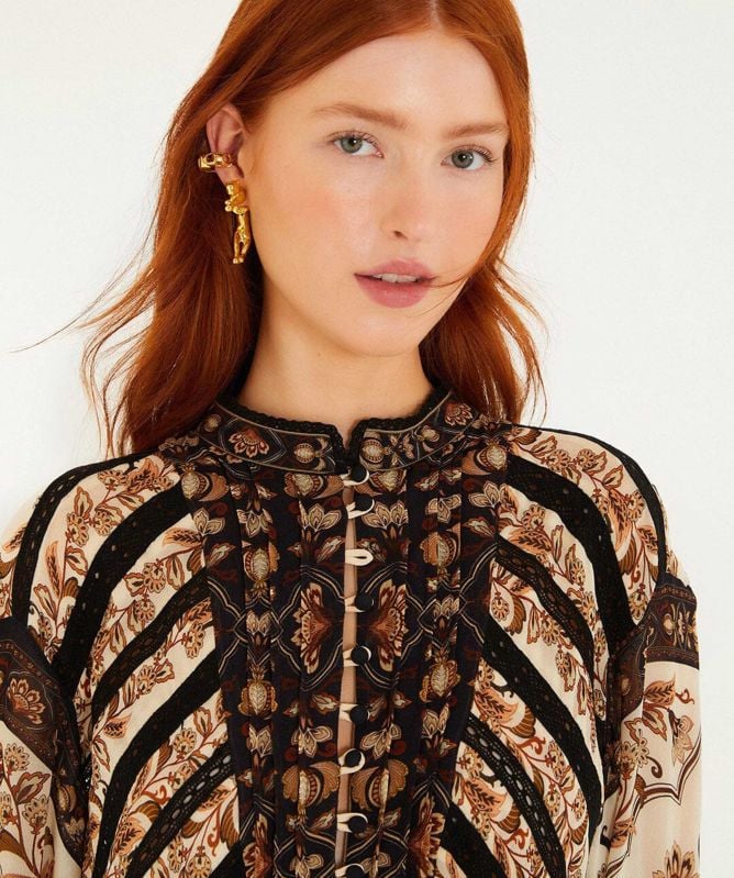 FARM Rio Majestic Garden Lace Mini Dress