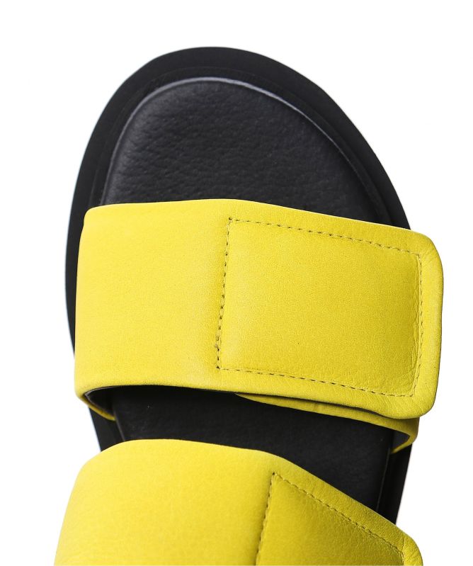 Lofina Gasoline Leather Velcro Sandals