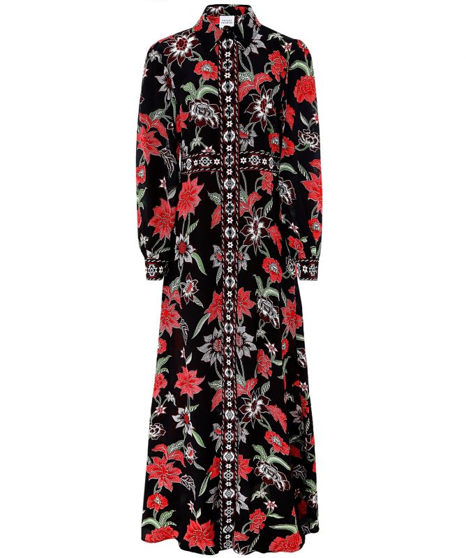 Hayley Menzies Red Maxi Shirt Silk Dress | Jules B