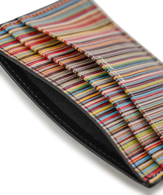 Paul Smith Leather Signature Stripe Card Holder