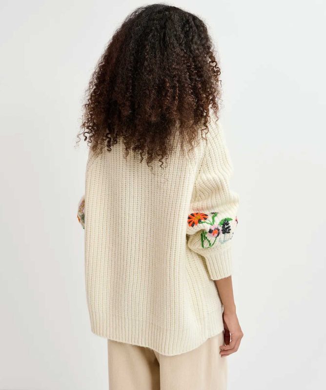 Essentiel Antwerp Embroidered Floral Glossy Jumper