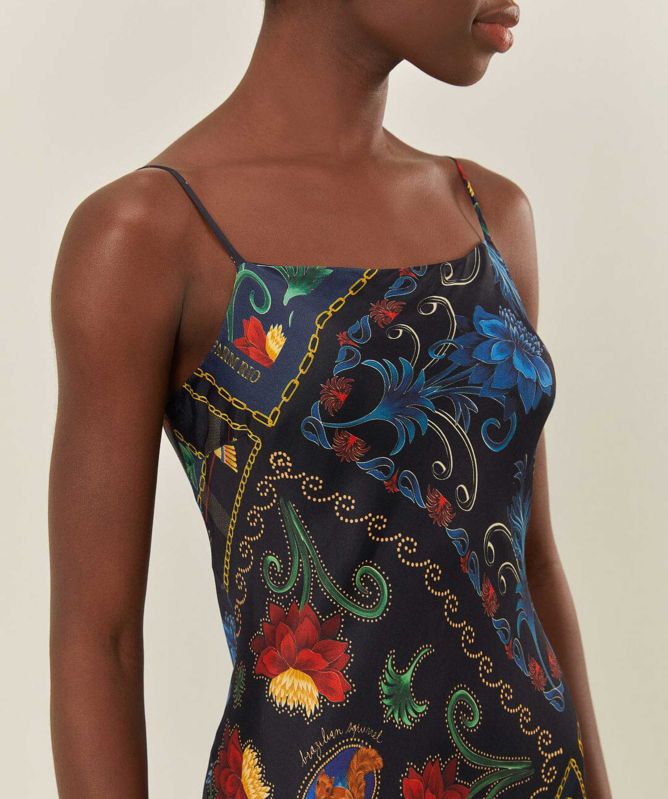 FARM Rio Arabesque Scarves Sleeveless Maxi Dress