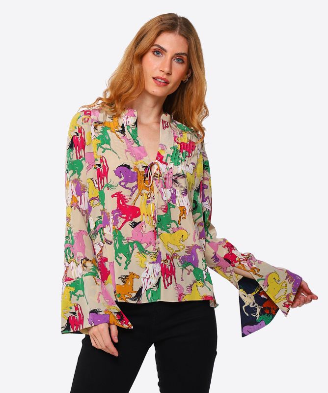 Zadig & Voltaire Silk Taika Horses Shirt | Jules B