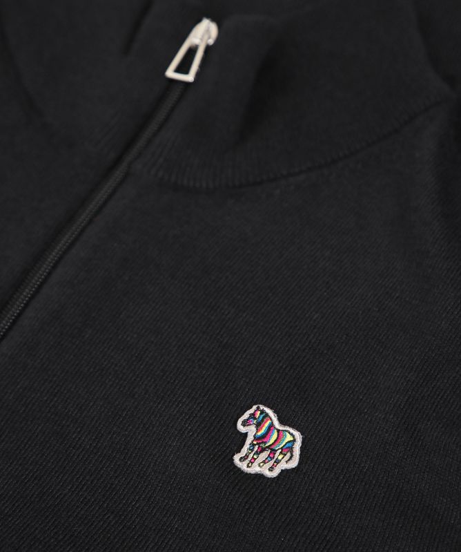 Paul Smith Merino Half Zip Zebra Sweater