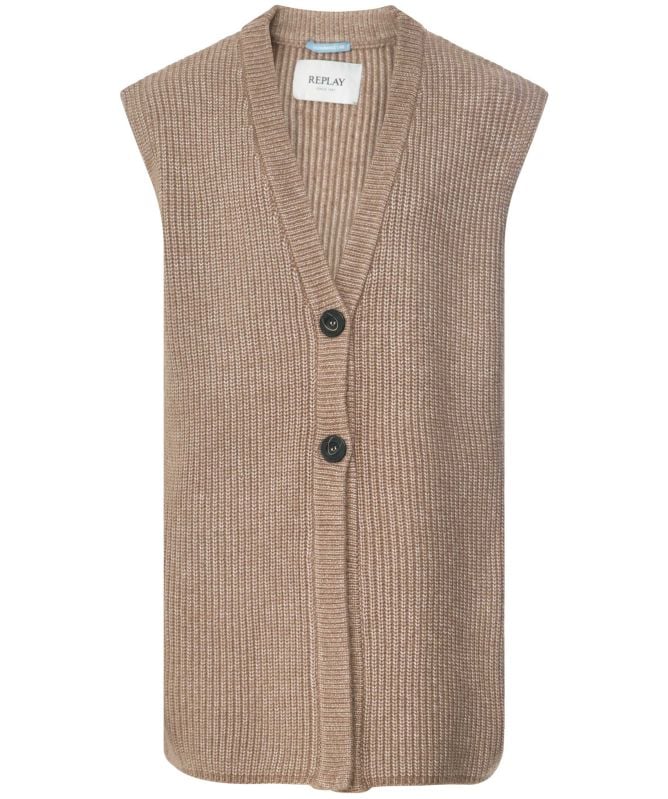 Replay Oversized Sleeveless Cardigan