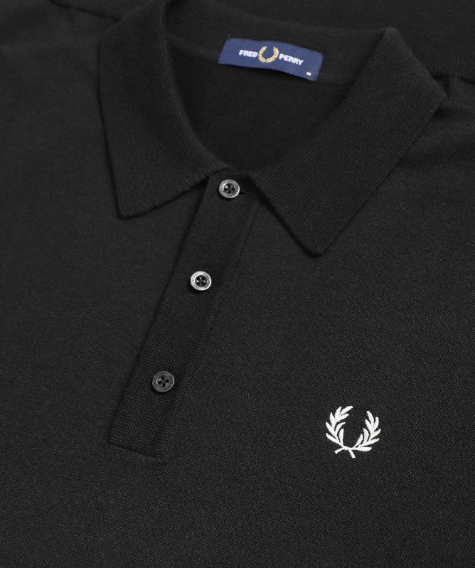 Fred Perry Knitted Long Sleeve Polo Shirt