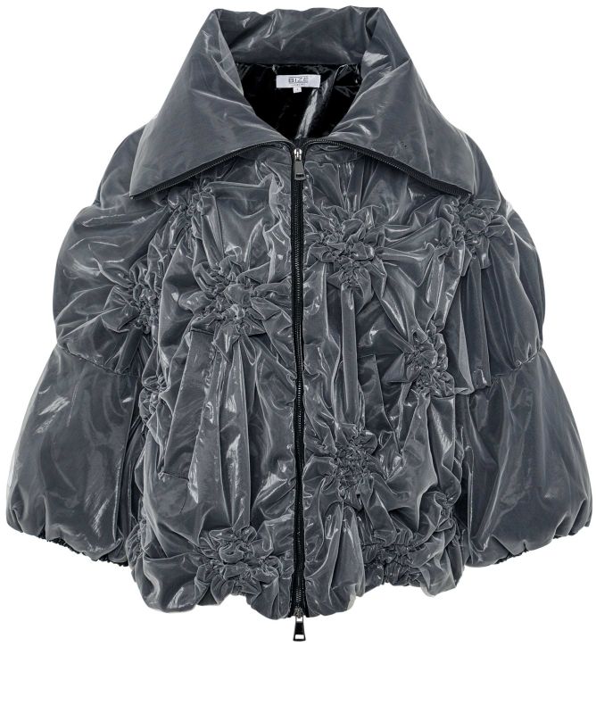 Bize Ruched Collar Zip Jacket