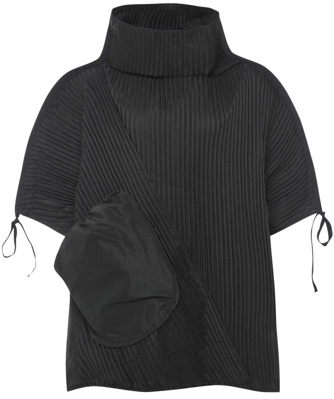 Bize Pleated Poncho Blouse