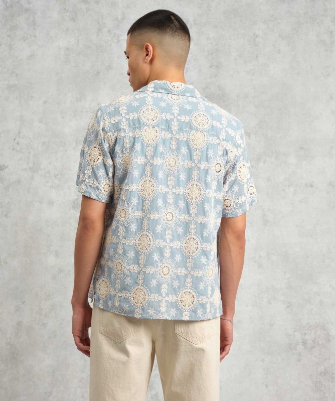 Wax London Short Sleeve Lace Didcot Shirt