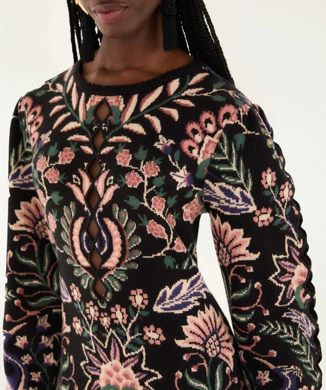 FARM Rio Marvellous Garden Knitted Mini Dress