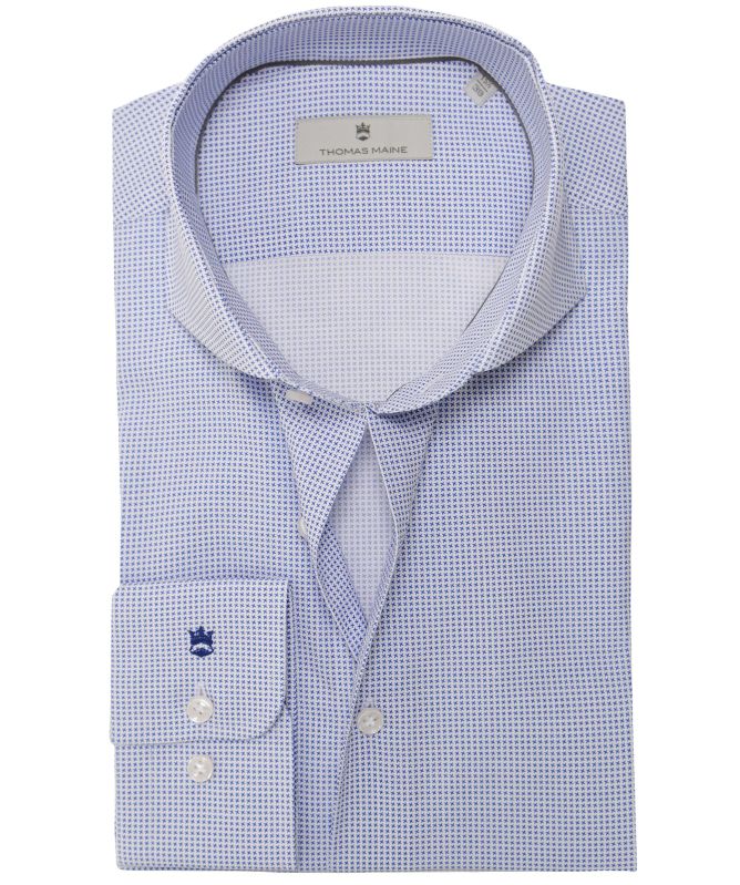 Thomas Maine Tailored Fit Cross Print Bari Shirt