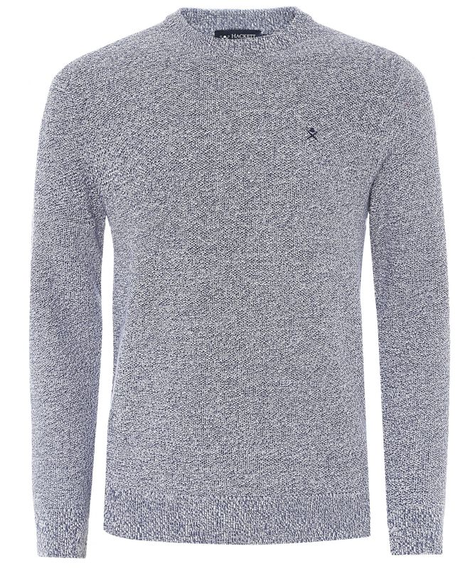 Hackett Cotton Mouliné Crew Neck Sweater