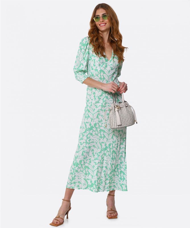 RIXO Green Zadie Palm Dress | Jules B