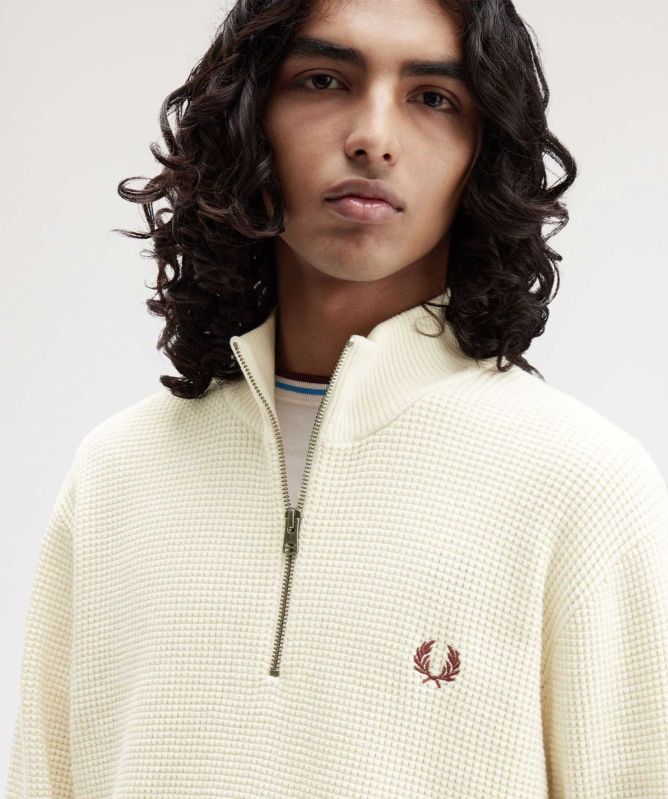 Fred Perry Waffle Stitch Half-Zip Jumper