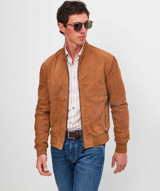 Pal Zileri Suede Bomber Jacket