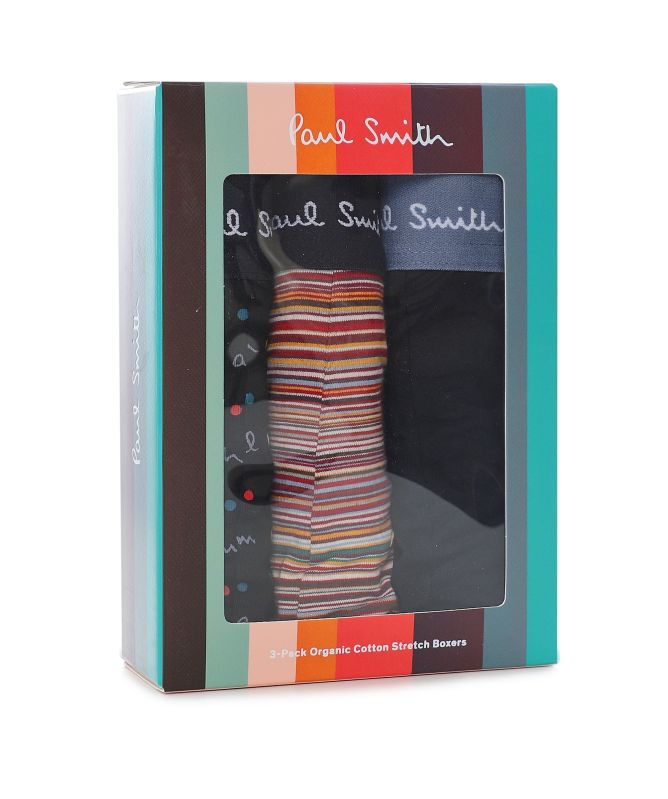 Paul Smith Striped Letters Boxer Briefs 3 Pack
