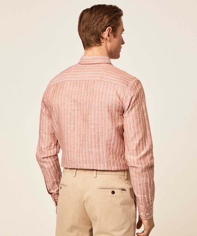 Hackett Slim Fit Linen Striped Shirt